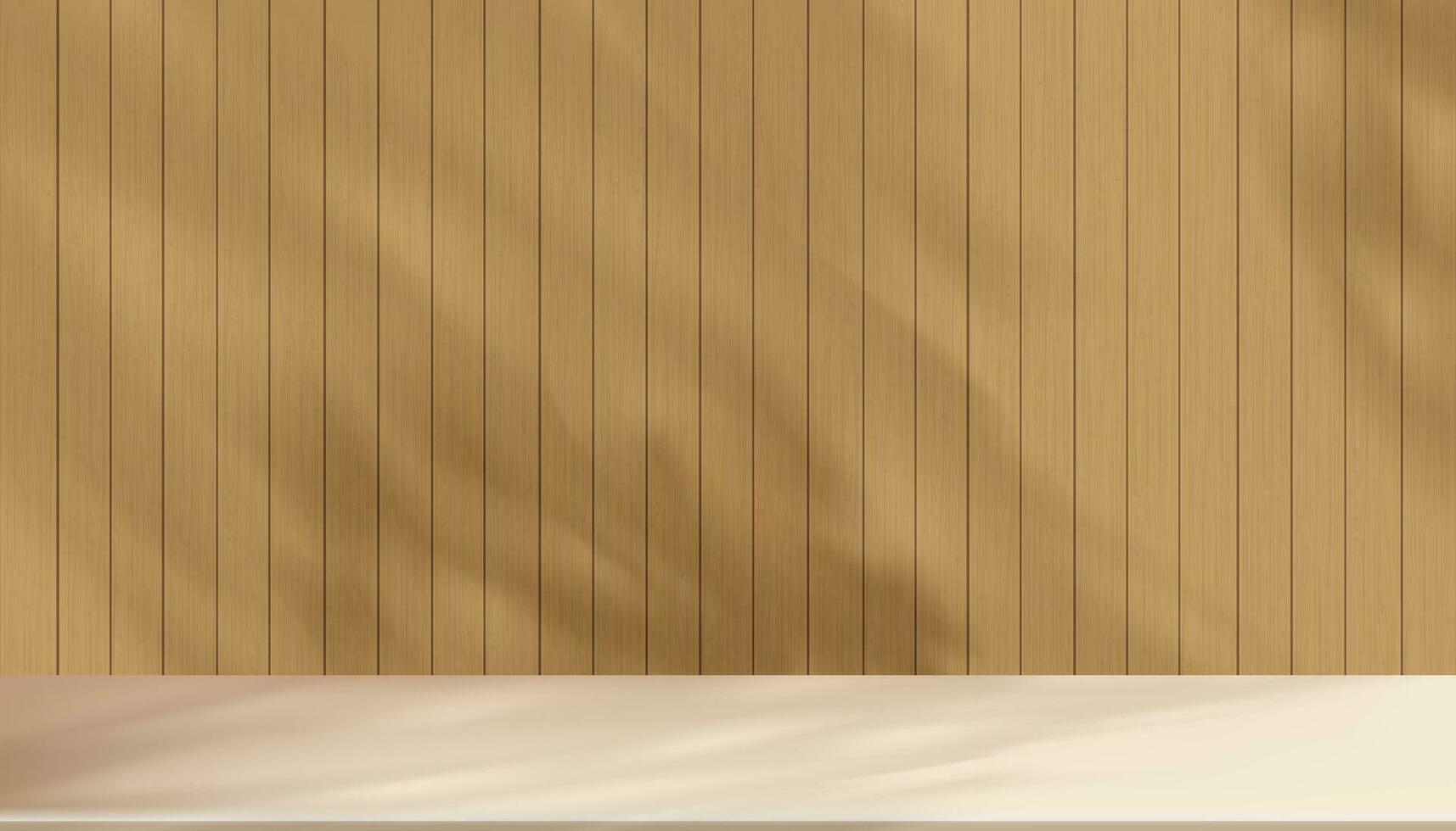 antecedentes estudio 3d beige monitor con sombra hojas en marrón madera pared habitación con cemento piso,concepto para orgánico cosmético producto Presentación, otoño, invierno rebaja en línea tienda,vector vector