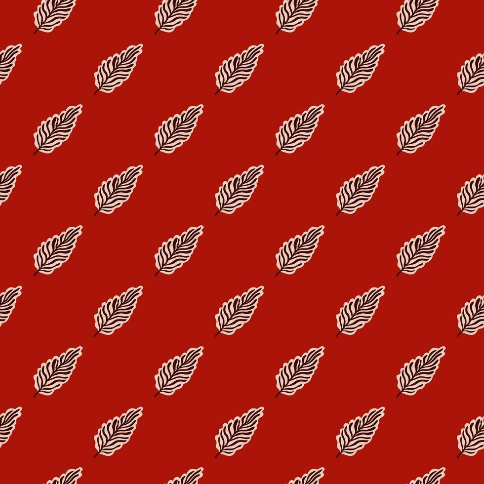 Abstract autumn leaves seamless pattern. Simple botanical leaf background. vector