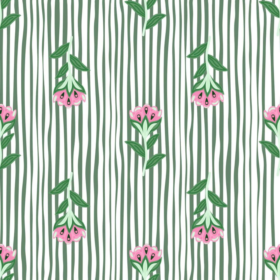 Creative flower stylized seamless pattern. Hand drawn botanical illustration. Abstract floral wallpaper. vector