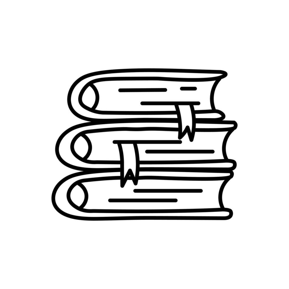 Stack of books with bookmarks vector