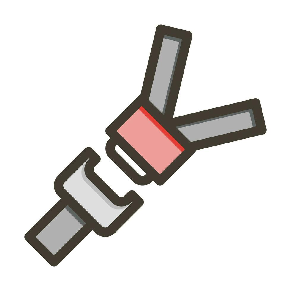 Safety Belt Vector Thick Line Filled Colors Icon For Personal And Commercial Use.