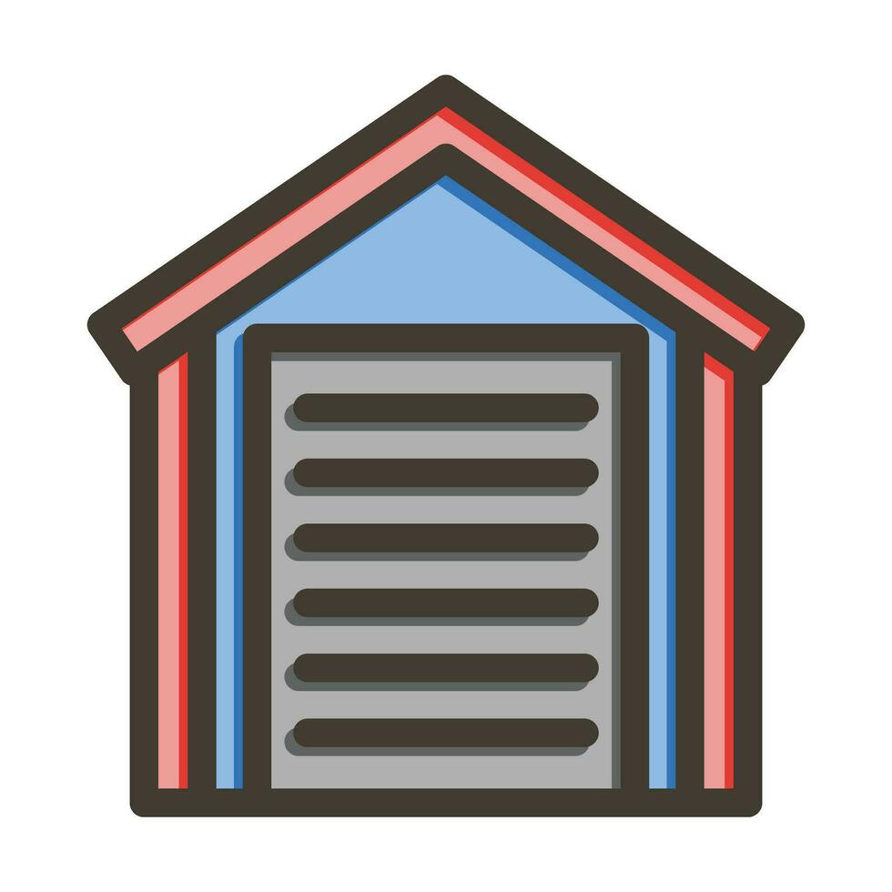 Garage Vector Thick Line Filled Colors Icon For Personal And Commercial Use.