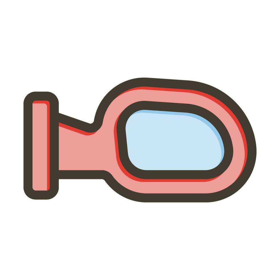 Rearview Vector Thick Line Filled Colors Icon For Personal And Commercial Use.