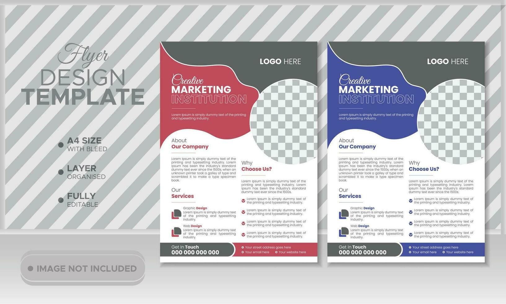 business brochure flyer design layout template A4, Abstract creative corporate and business flyer, Easy to use and edit. vector