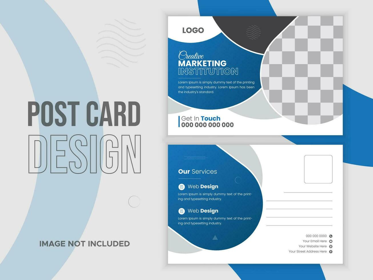 impresión Listo corporativo profesional negocio tarjeta postal diseño, corporativo enviar tarjeta modelo vector. vector
