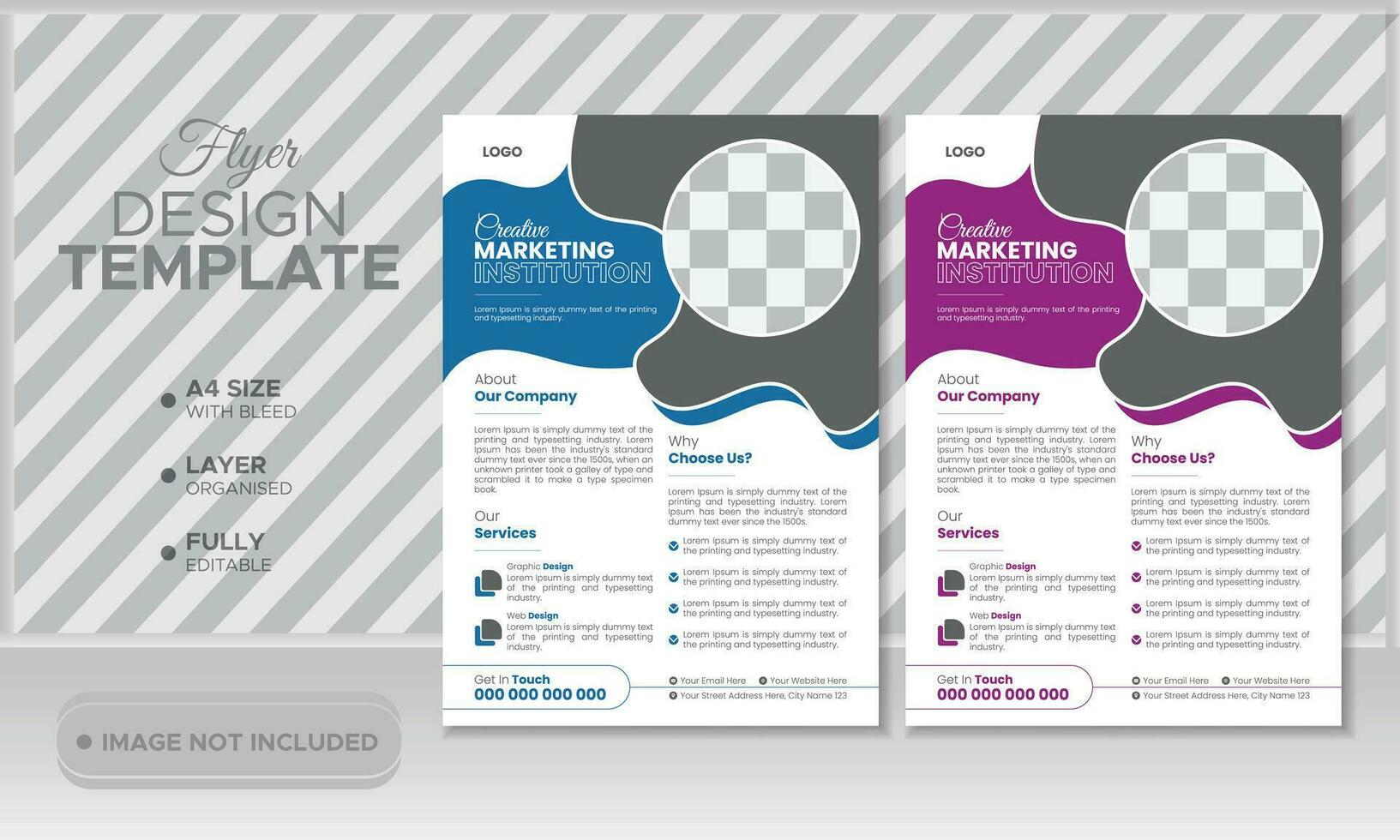 business brochure flyer design layout template A4, Abstract creative corporate and business flyer, Easy to use and edit. vector