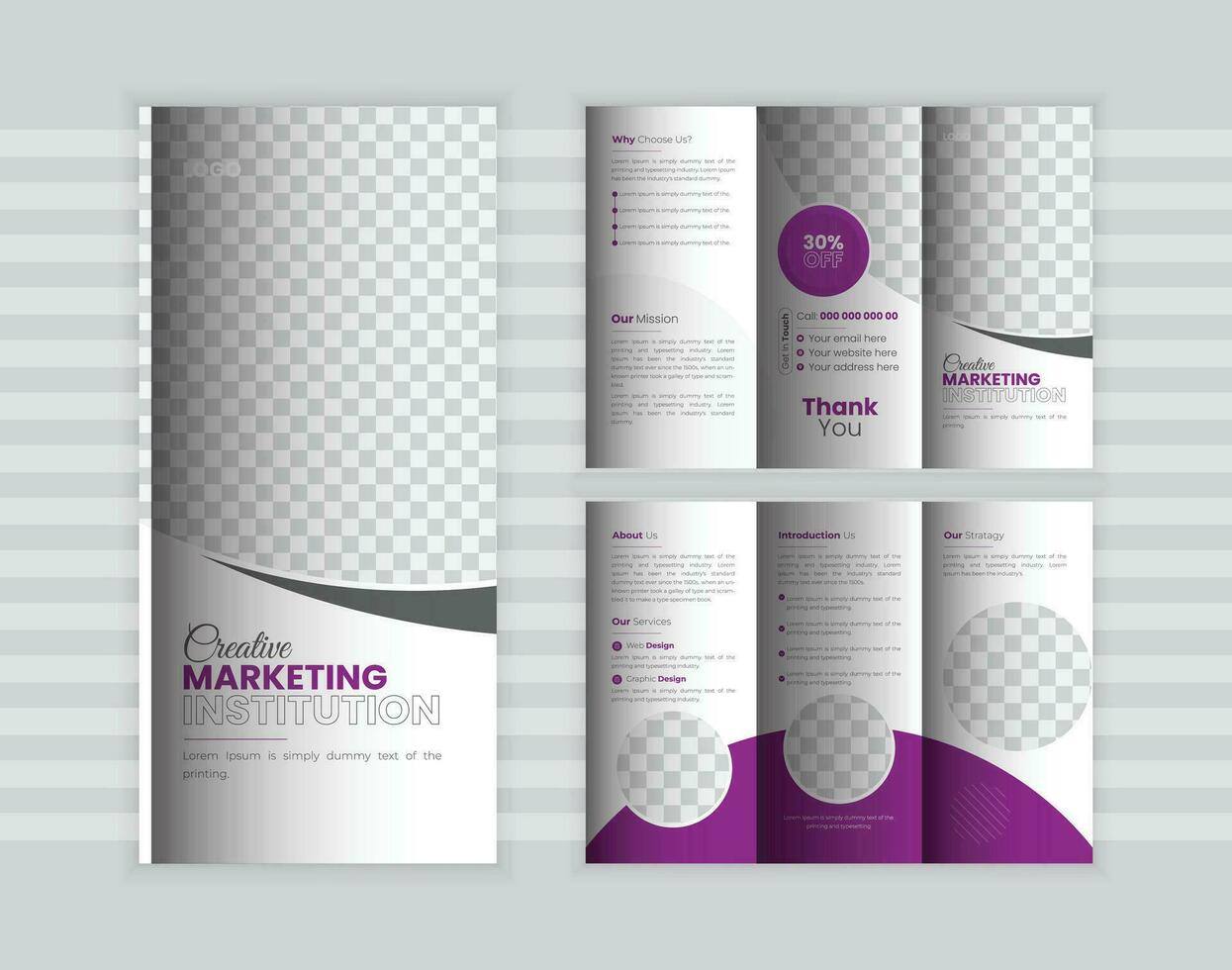 Tri fold brochure design, Business Brochure Template in Tri Fold Layout, Brochure design, brochure template, Business booklet, catalog, magazine, magnetic, design vector