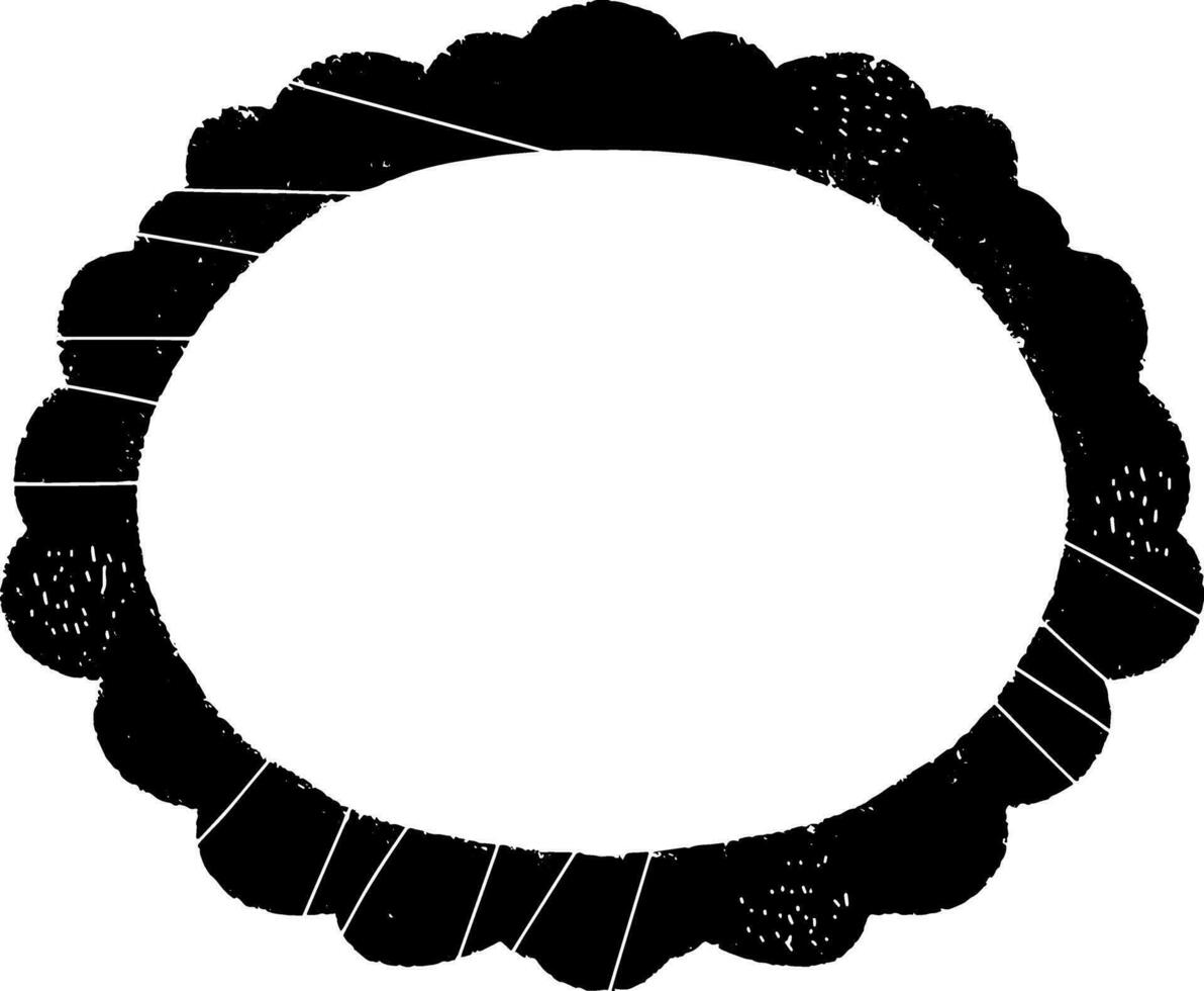 un negro y blanco circulo con un blanco frontera vector