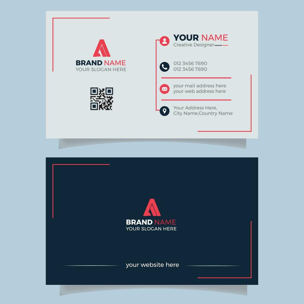 creative business card design template. unique shape modern business card design. vector