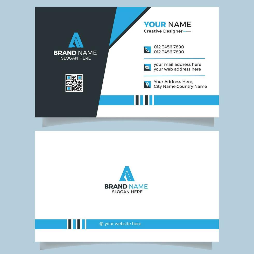 creative business card design template. unique shape modern business card design. vector