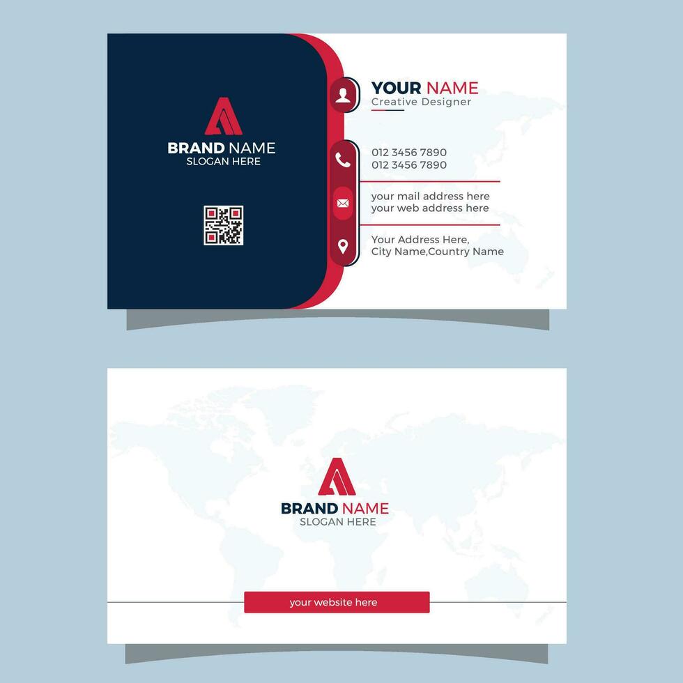 creative business card design template. unique shape modern business card design. vector