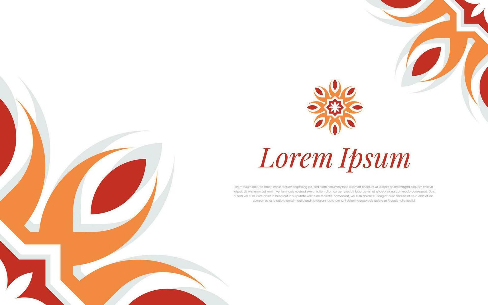 The orange pattern on the abstract background is a geometric mosaic in a colorful ornament style. vector