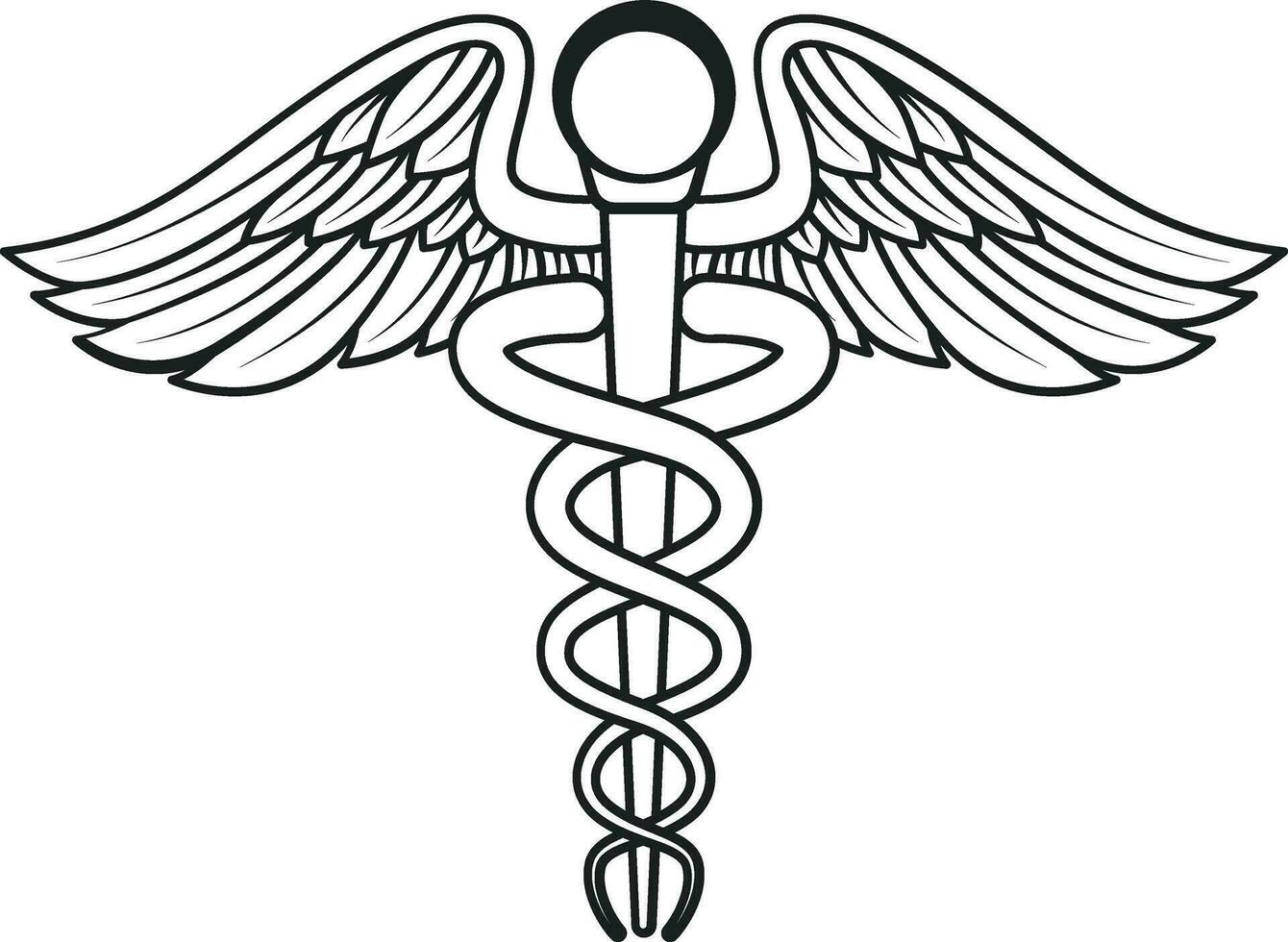 Caduceus Symbol, Caduceus Symbol With Stethoscope , Stethoscope, Caduceus , Medical , Healthcare, Monogram vector