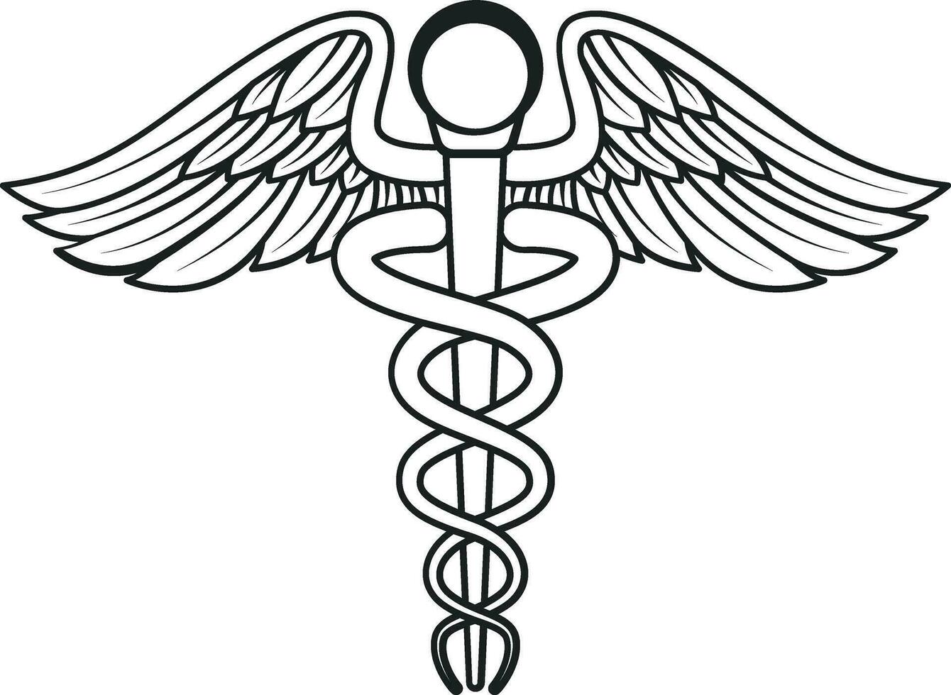 caduceo símbolo, caduceo símbolo con estetoscopio , estetoscopio, caduceo , médico , cuidado de la salud, monograma vector