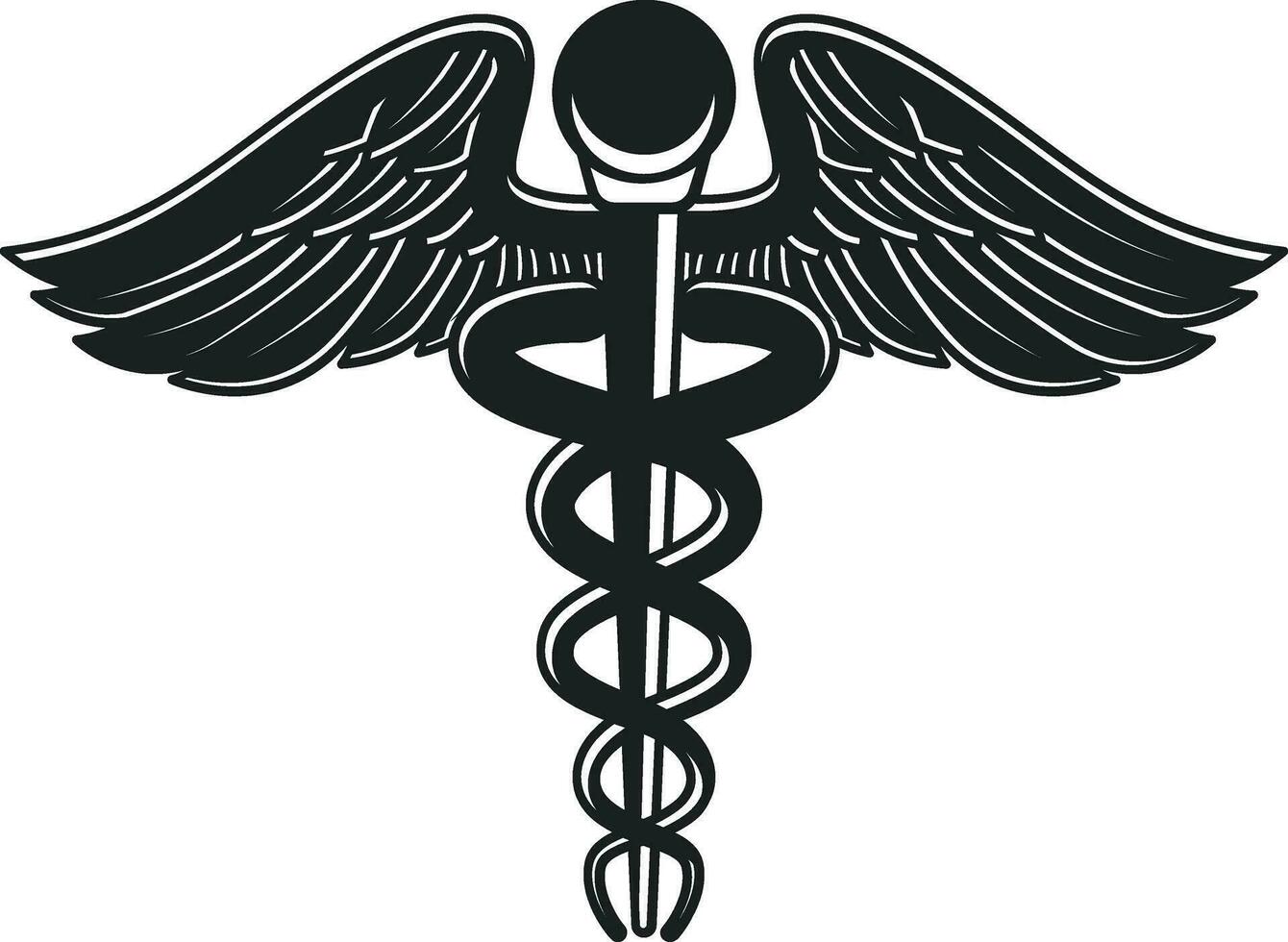 Caduceus Symbol, Caduceus Symbol With Stethoscope , Stethoscope , Caduceus, Medical, Healthcare, Monogram vector