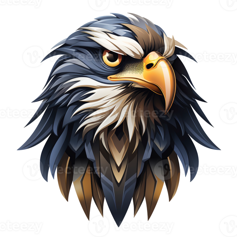 Eagle head logo isolated on transparent background, created with generative AI png