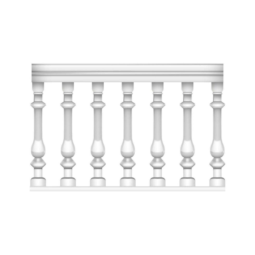 Realistic Detailed 3d Fence Rail. Vector