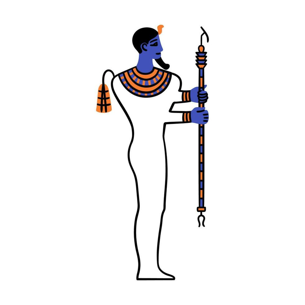 dibujos animados color personaje egipcio Dios ptah. vector