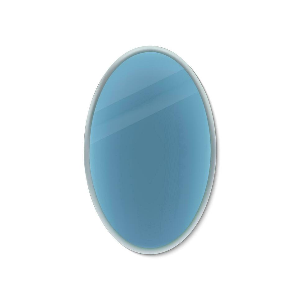 Realistic Detailed 3d Mirror Shaped as Oval. Vector