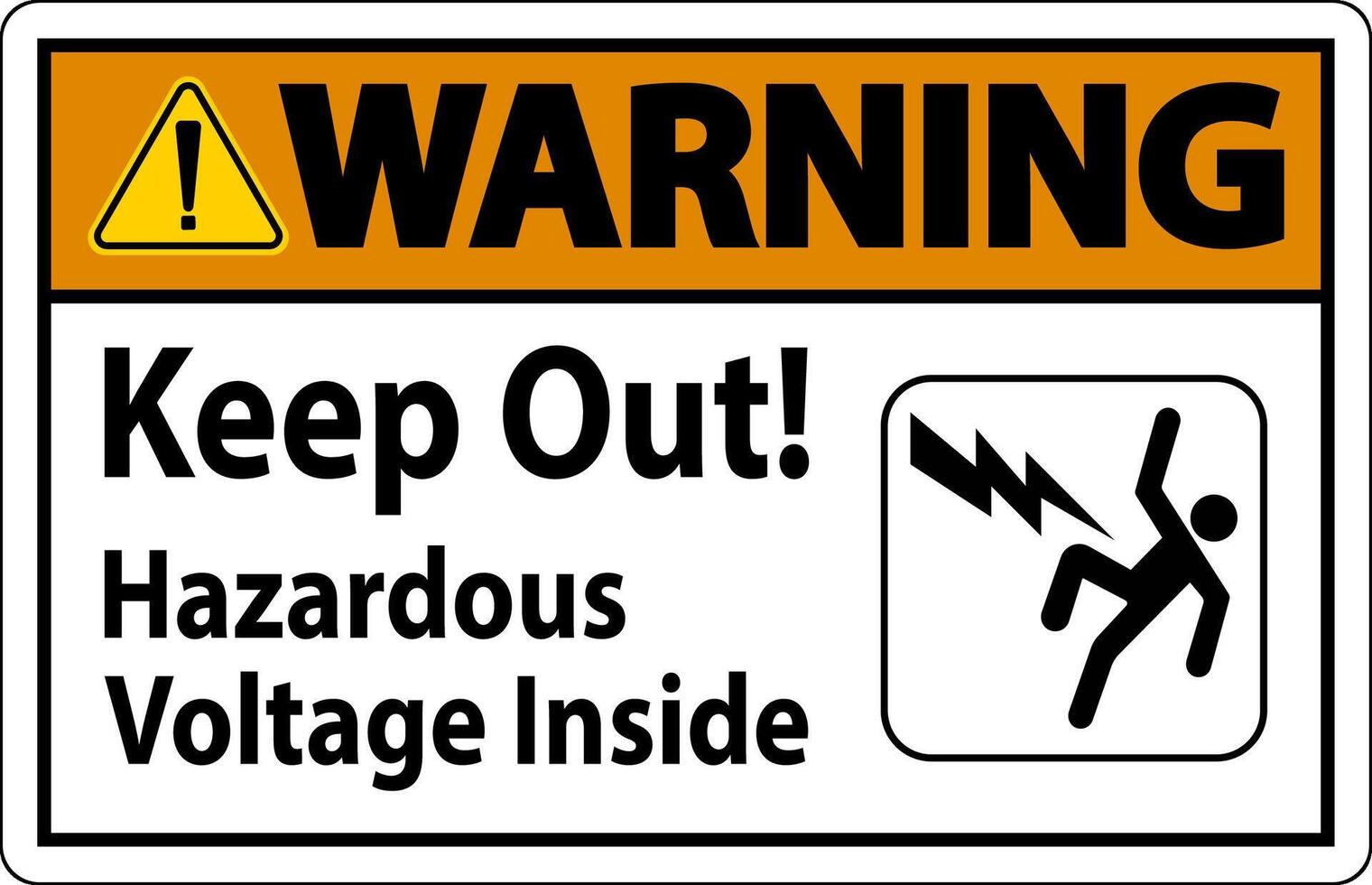 Warning Sign - Keep Out Hazardous Voltage Inside vector