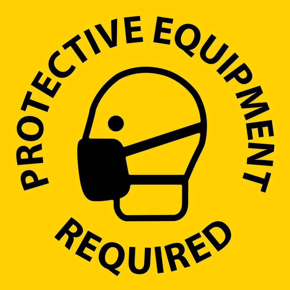 Floor Sign, Protective Equipment Required vector