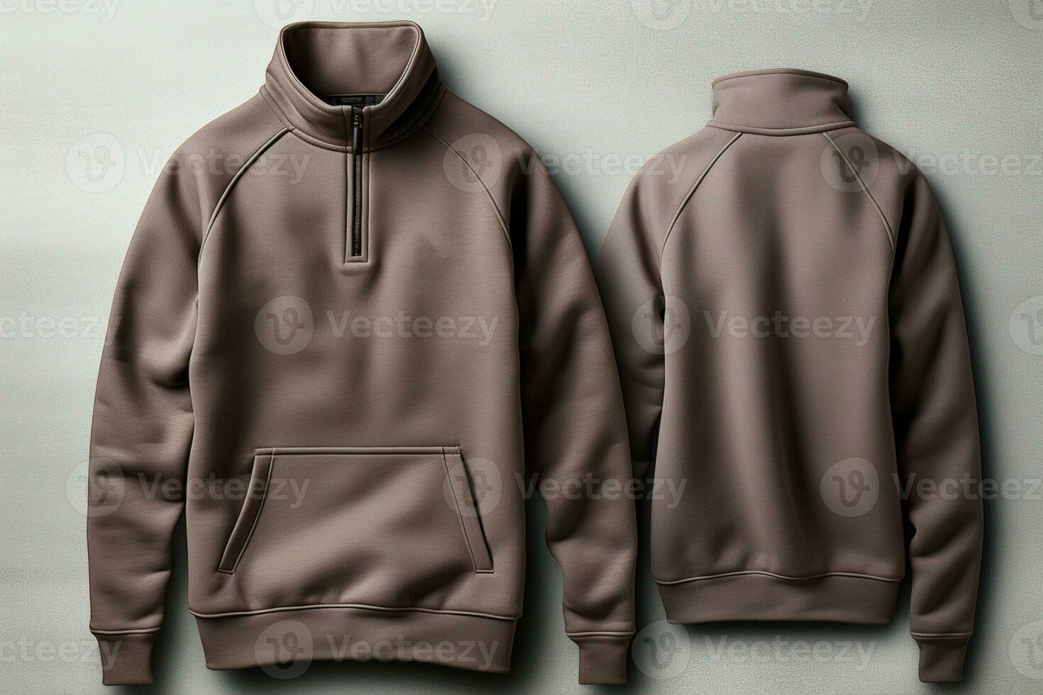 Front and back sweatshirt template Realistic 3D mockup AI Generated photo