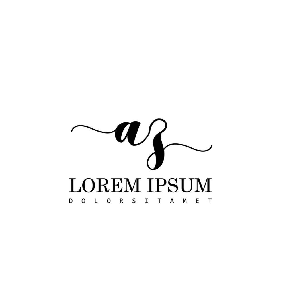 AZ Initial Handwriting Template Design vector