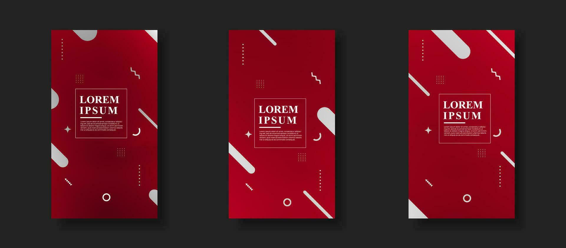 Creative Story Package background . full of colors, red gradations, slash , abstract memphis , element eps 10 vector