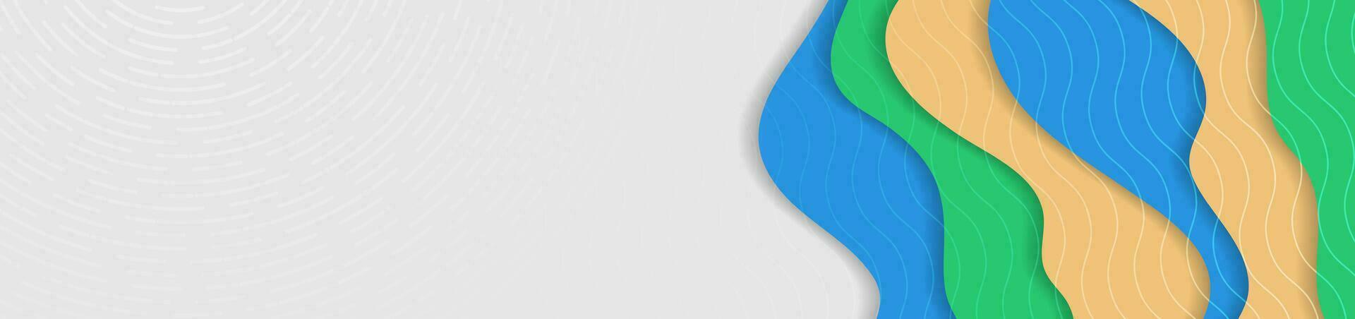 Minimal colorful waves abstract geometric banner design vector