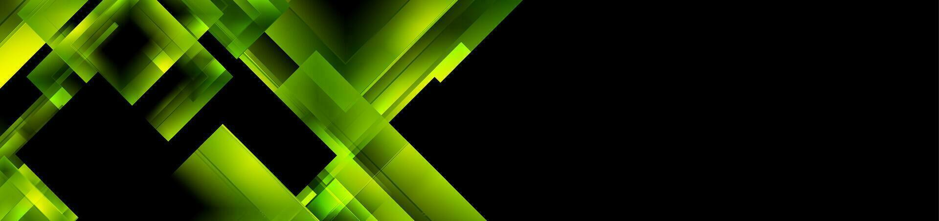 Glossy green squares abstract geometric background vector