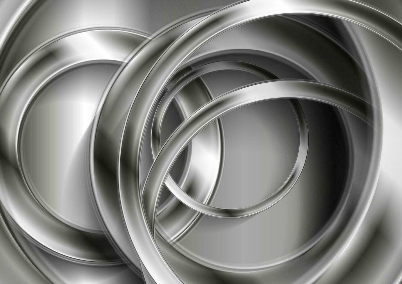 Technology abstract background with metallic grey circles vector