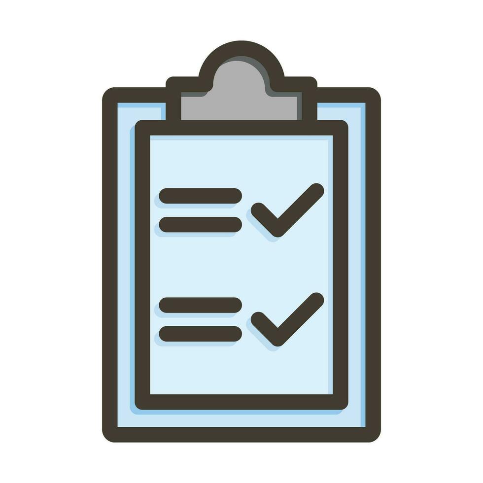 Tasks Vector Thick Line Filled Colors Icon For Personal And Commercial Use.