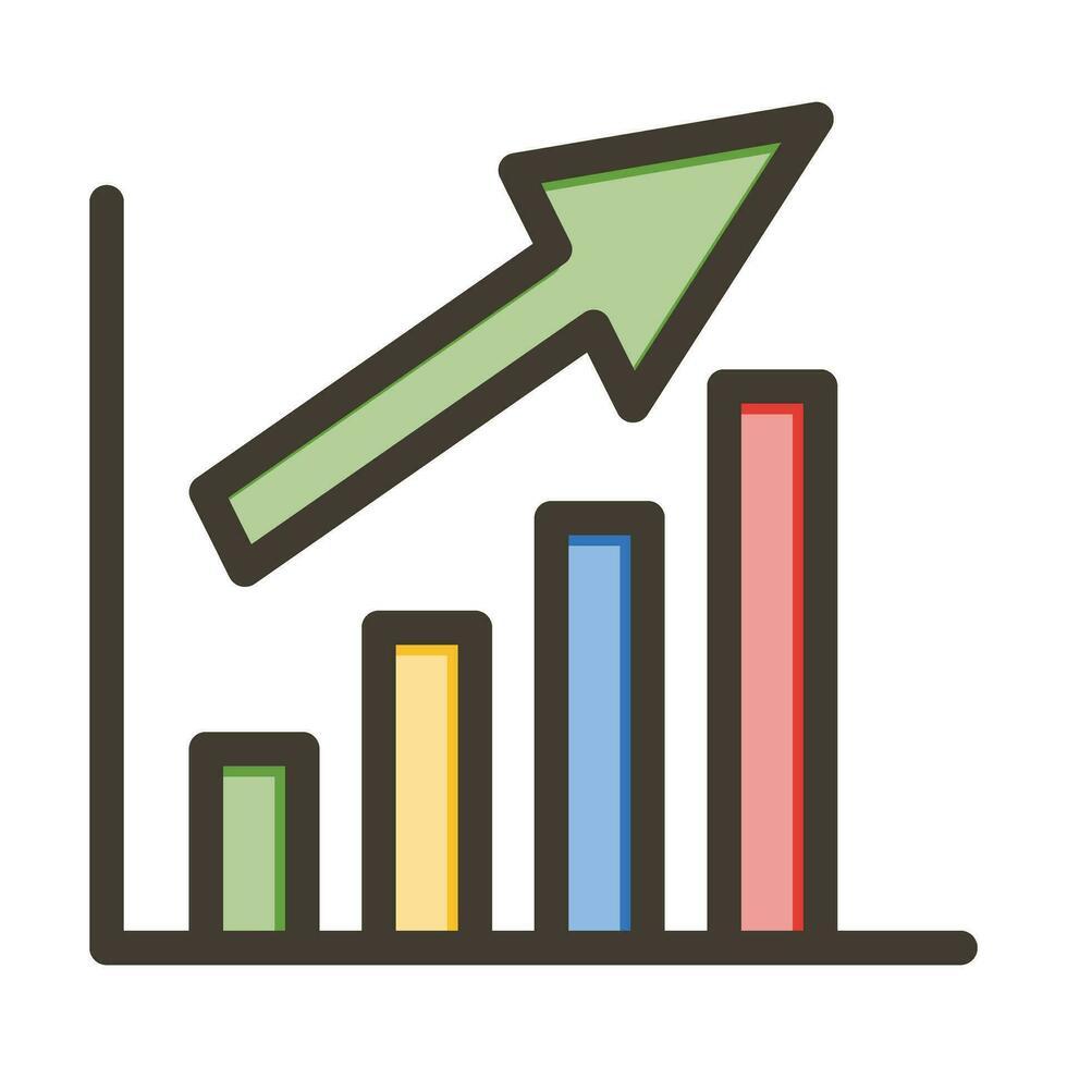 Graph Vector Thick Line Filled Colors Icon For Personal And Commercial Use.