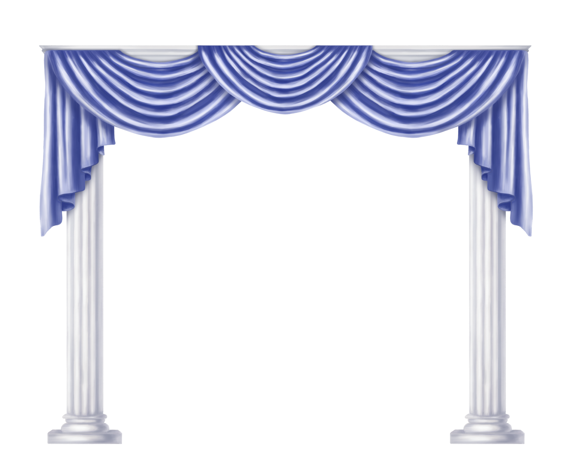 An Arch Of White Marble Columns And Hanging Drapery Curtains In The an-arch-of-white-marble-columns-and-hanging-drapery-curtains-in-the