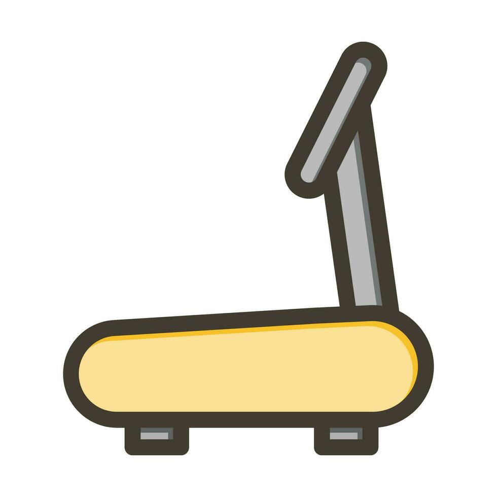 Treadmill Vector Thick Line Filled Colors Icon For Personal And Commercial Use.