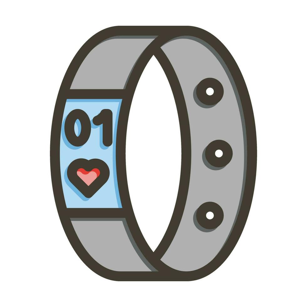 Fitness Bracelet Vector Thick Line Filled Colors Icon For Personal And Commercial Use.