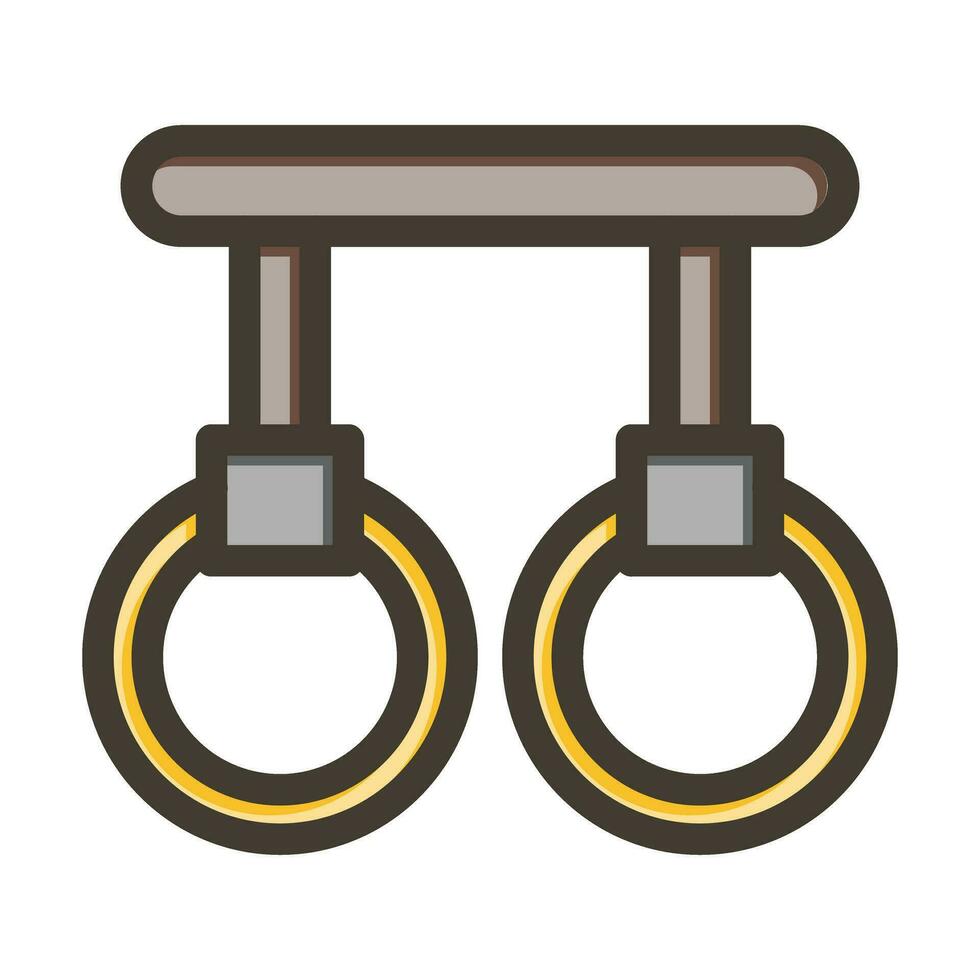 Gymnastic Rings Vector Thick Line Filled Colors Icon For Personal And Commercial Use.