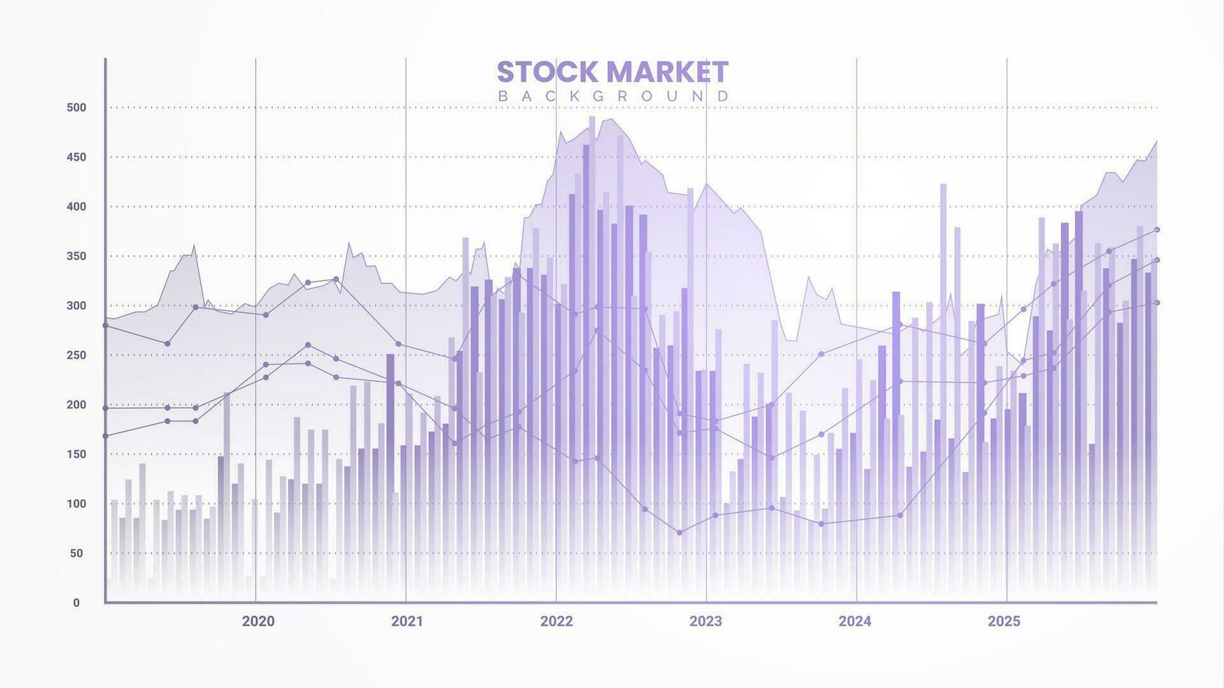 Stock market trading chart on a white paper background. Business growth data, yield curves, bond data, and upward-sloping graph. Economy illustration concepts vector