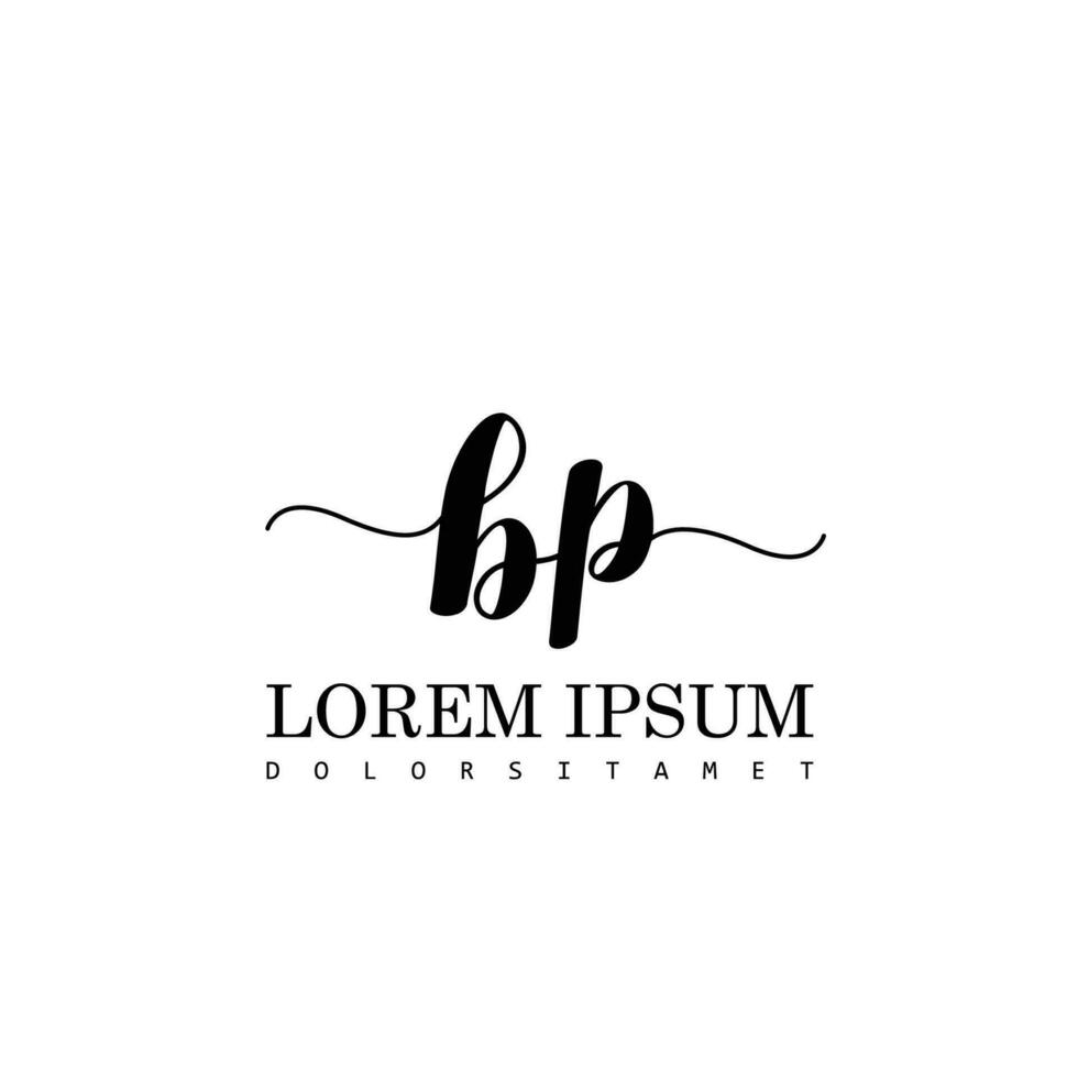 BP Initial Handwriting Template Design vector