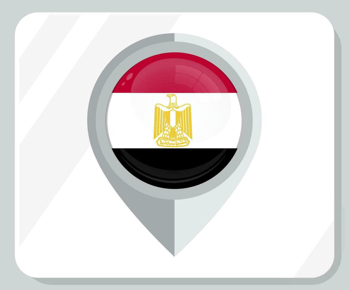 Egipto lustroso alfiler ubicación bandera icono vector