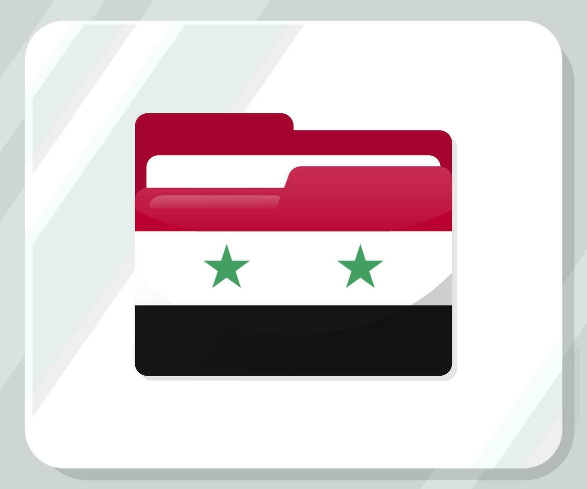 Syria Glossy Folder Flag Icon vector