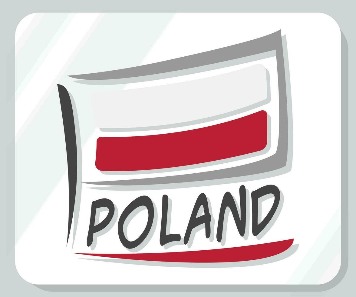 Polonia gráfico orgullo bandera icono vector