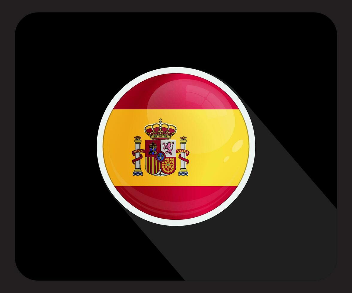 Spain Glossy Circle Flag Icon vector