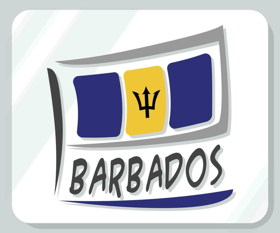 Barbados Graphic Pride Flag Icon vector