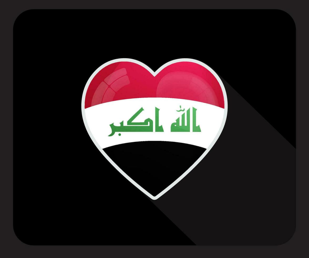 Irak amor orgullo bandera icono vector