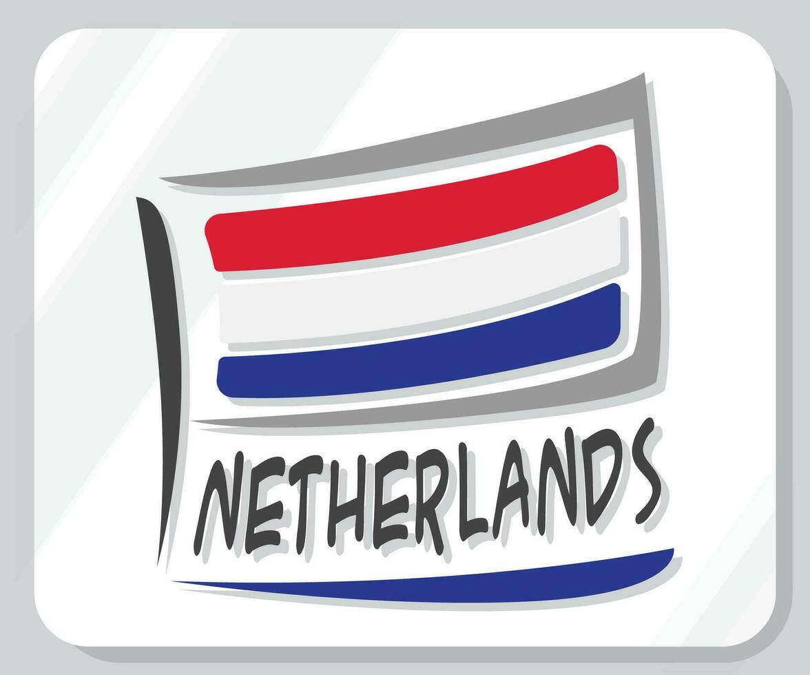 Netherlands Graphic Pride Flag Icon vector