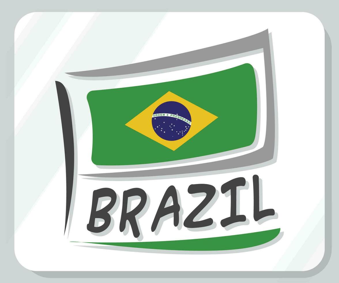 Brazil Graphic Pride Flag Icon vector