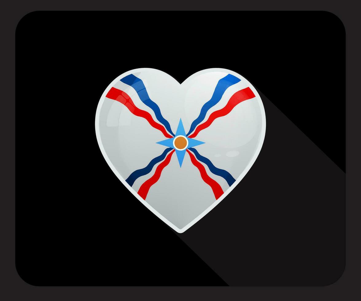 Assyria Love Pride Flag Icon vector