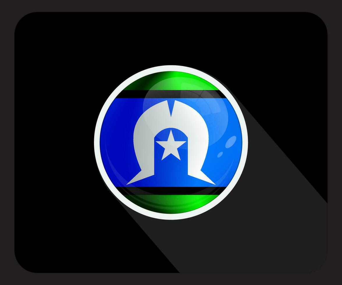 Torres Strait Islands Glossy Circle Flag Icon vector