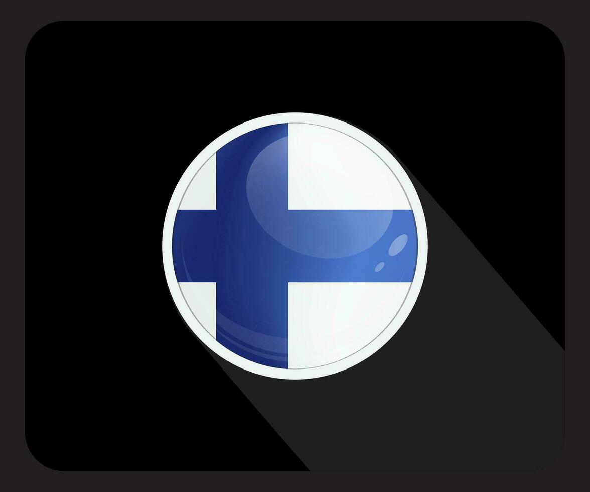 Finland Glossy Circle Flag Icon vector